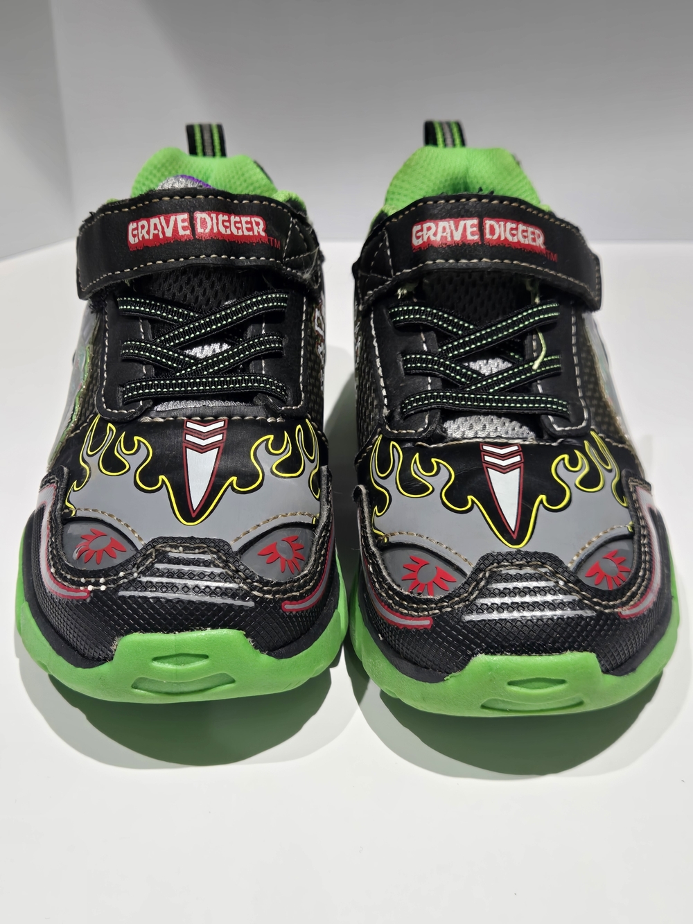 Kids' Black & Green Light-Up Sneakers